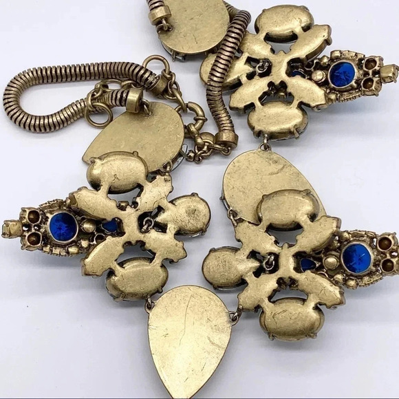 J. Crew Blue Green Gray AB Crystal Necklace - Picture 5 of 5